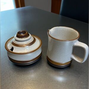 DENBY POTTERS WHEEL Cream and Sugar Set